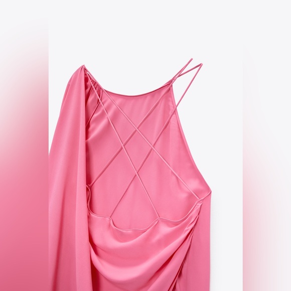 Zara dress cape oversize kimono blogger pink maxi long wedding party summer - Picture 10 of 13
